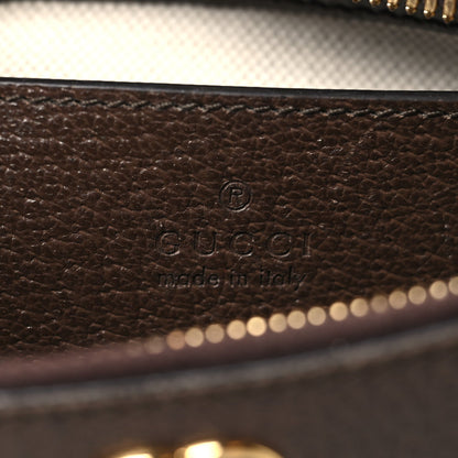 GG Supreme Monogram Textured Dollar Calfskin Web Small Ophidia GG Handbag Beige Ebony New Acero