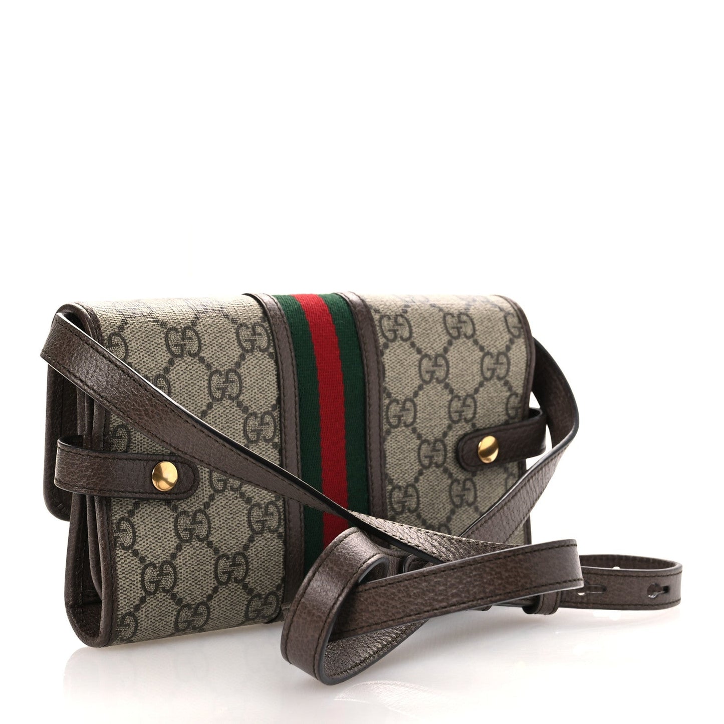 GG Supreme Monogram Web Ophidia Crossbody Wallet Beige New Acero
