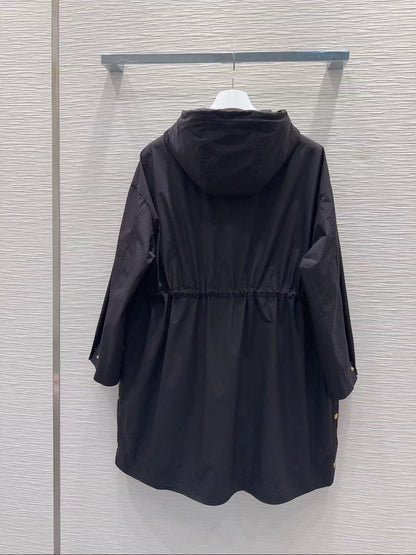 Moncler 2025 Sainbel 2-in-1 Long Coat Black Nylon Down