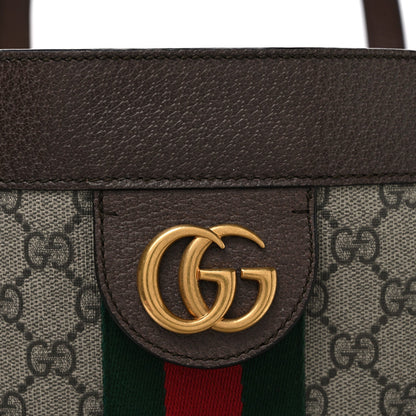 GG Supreme Monogram Web Ophidia Tote Brown