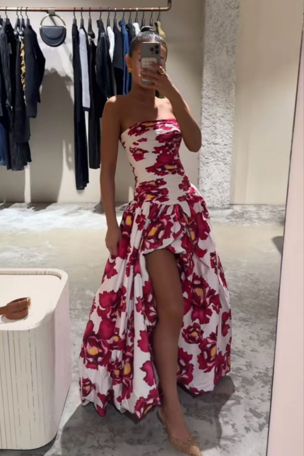 formaldressy-Floral Dress Long Slit Garden Party Dress gh5859
