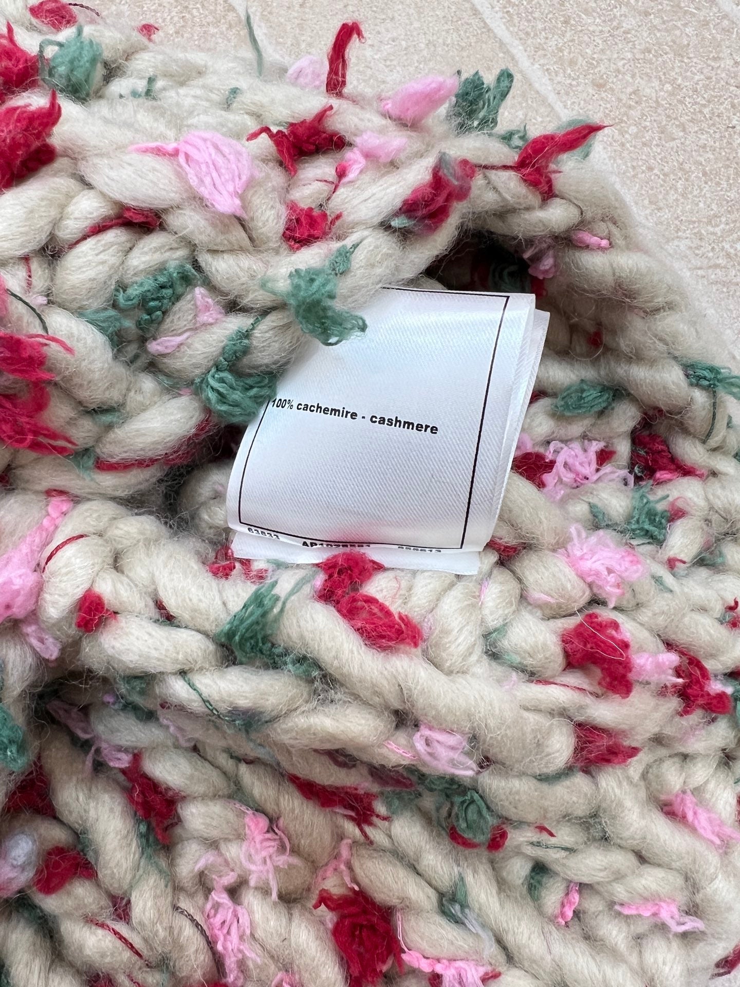 Chanel Hand-crocheted Colorful Pom-pom Vest Cashmere