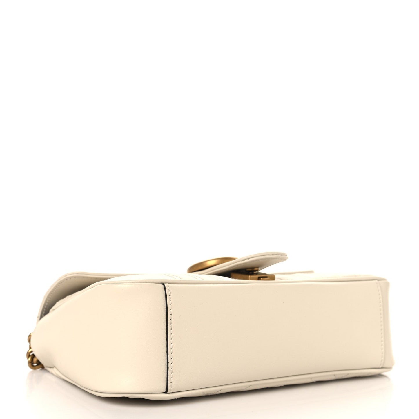 Calfskin Matelasse Small GG Marmont Shoulder Bag White