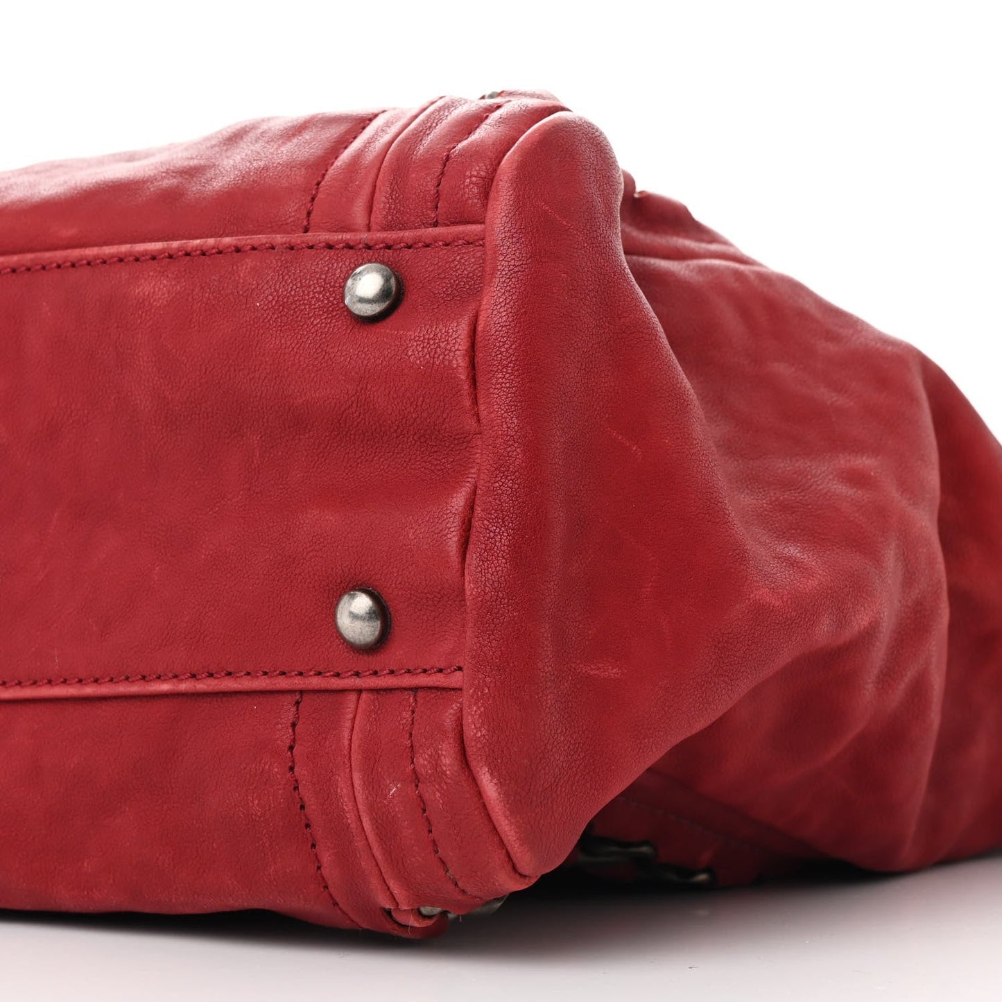 Calfskin Modern Chain Tote Red