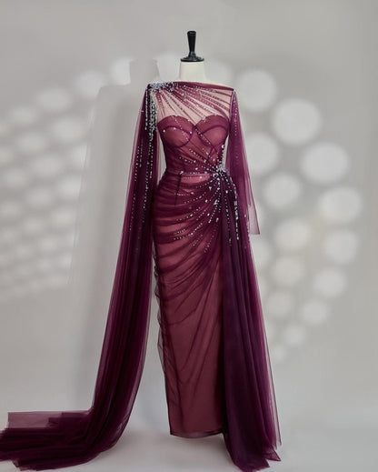 formaldressy-Black/Wine Red/Light Brown Exquisite Beaded Sweetheart Collar Long Tulle Prom Dress Evening Dress Party Dress gh5386