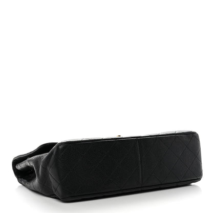 Caviar Quilted Jumbo Single Flap Black