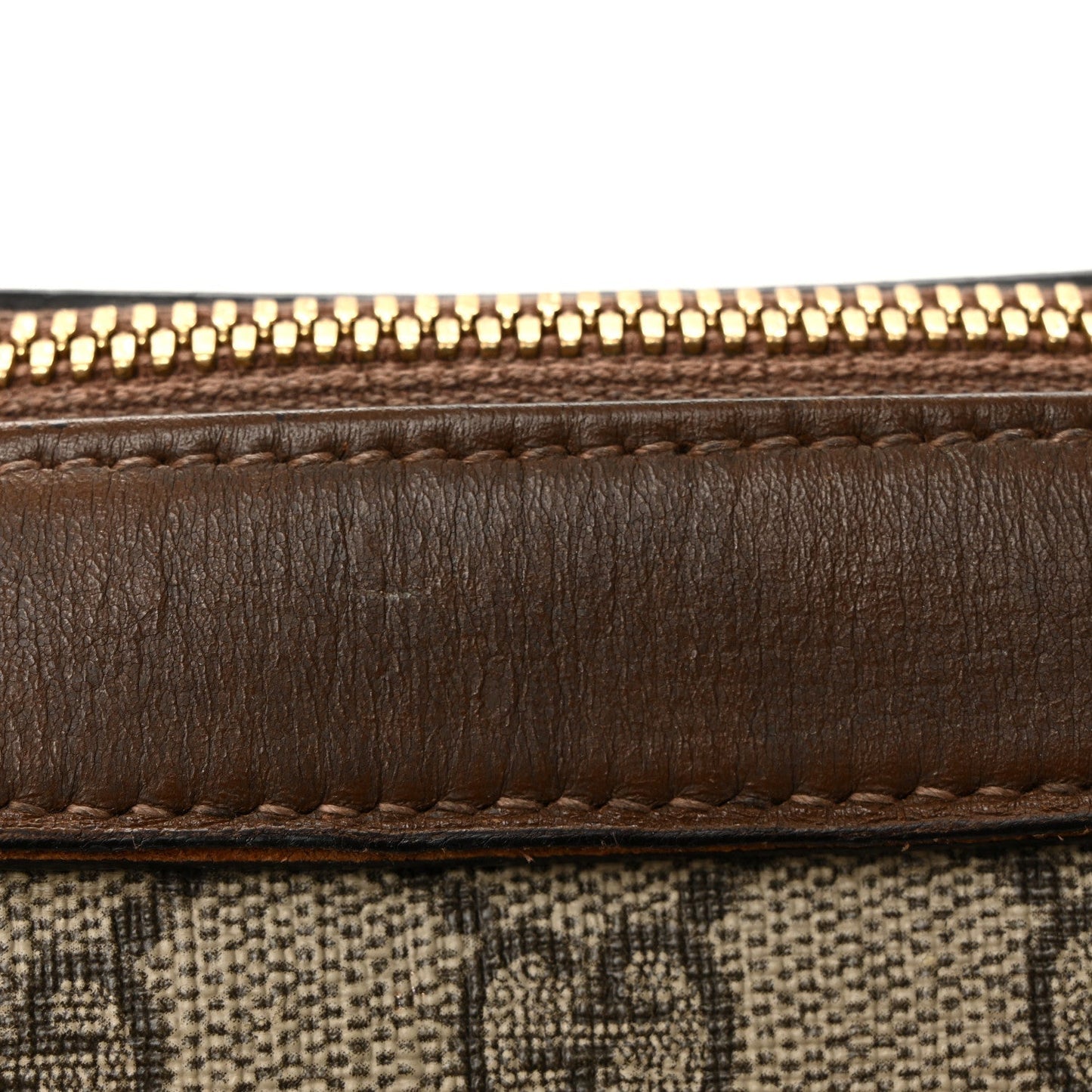 GG Supreme Monogram Small Horsebit 1955 Shoulder Bag Beige Brown Sugar