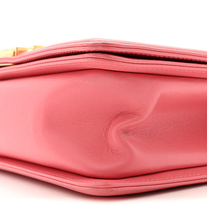 Lambskin Chevron Quilted Medium Boy Flap Pink