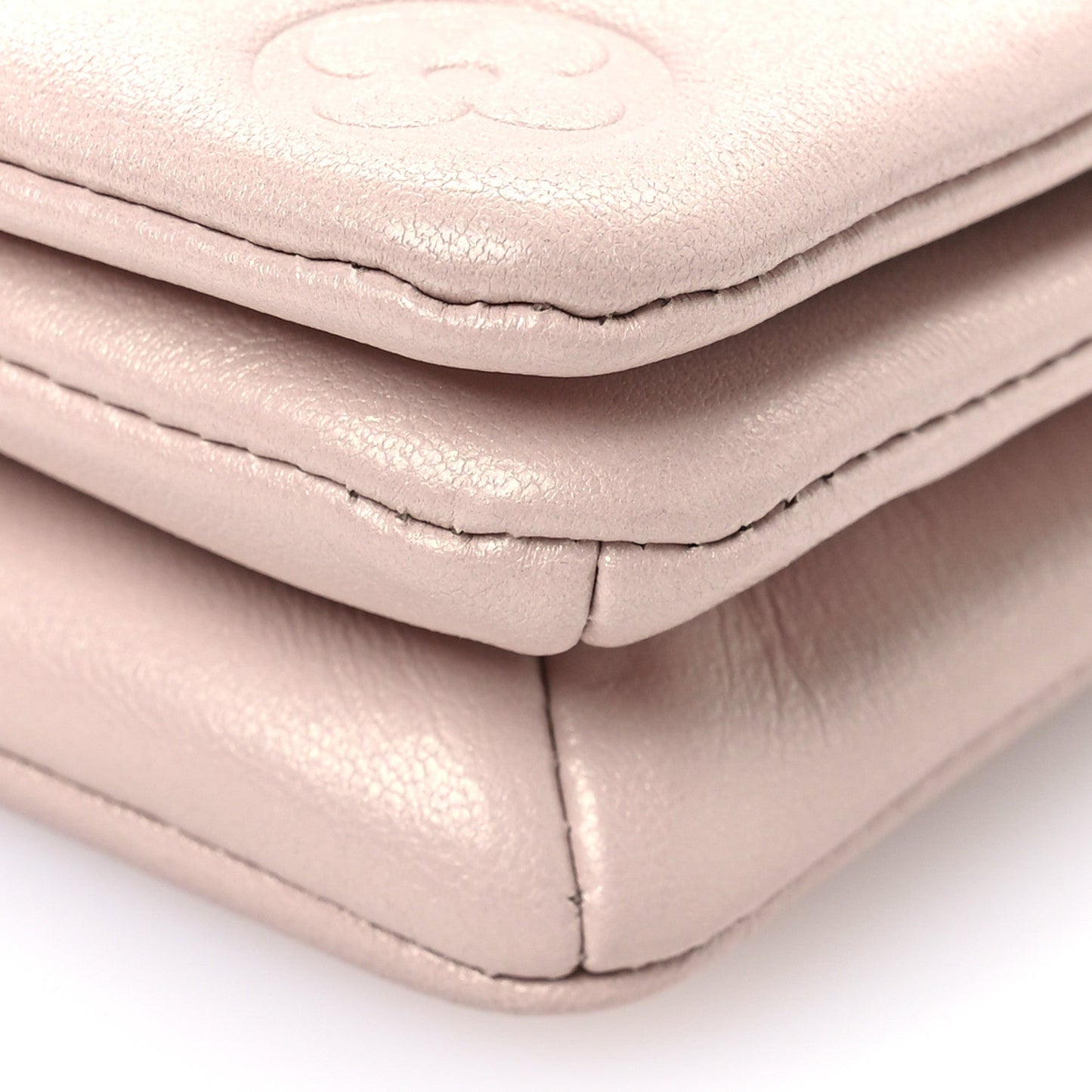 Lambskin Embossed Monogram Fall in Love Pochette Coussin Light Pink