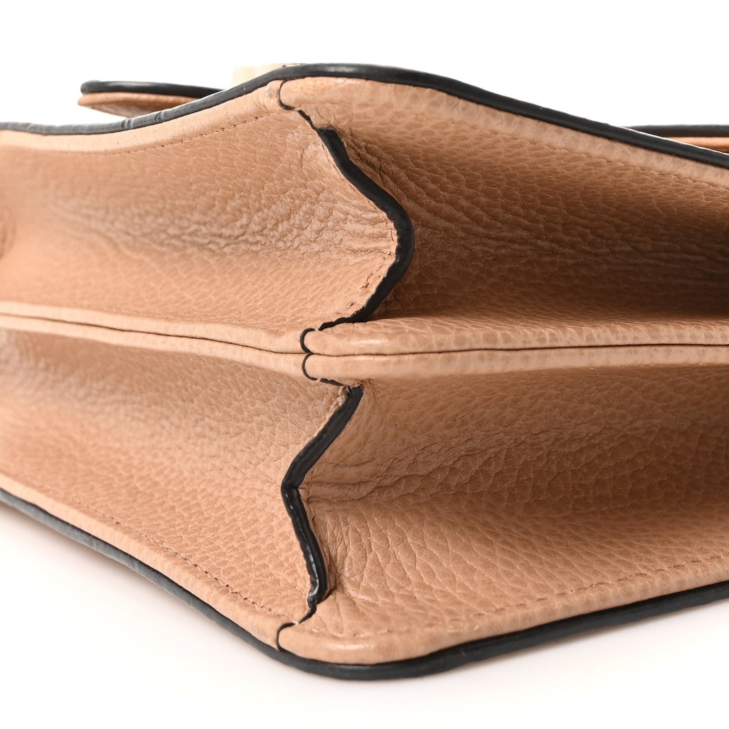 Dollar Calfskin Small Interlocking G Shoulder Bag Camelia
