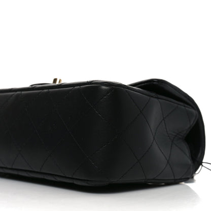 Lambskin Quilted Mini Rectangular Flap Black