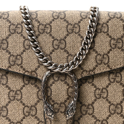 GG Supreme Monogram Mini Dionysus Chain Wallet Beige Black