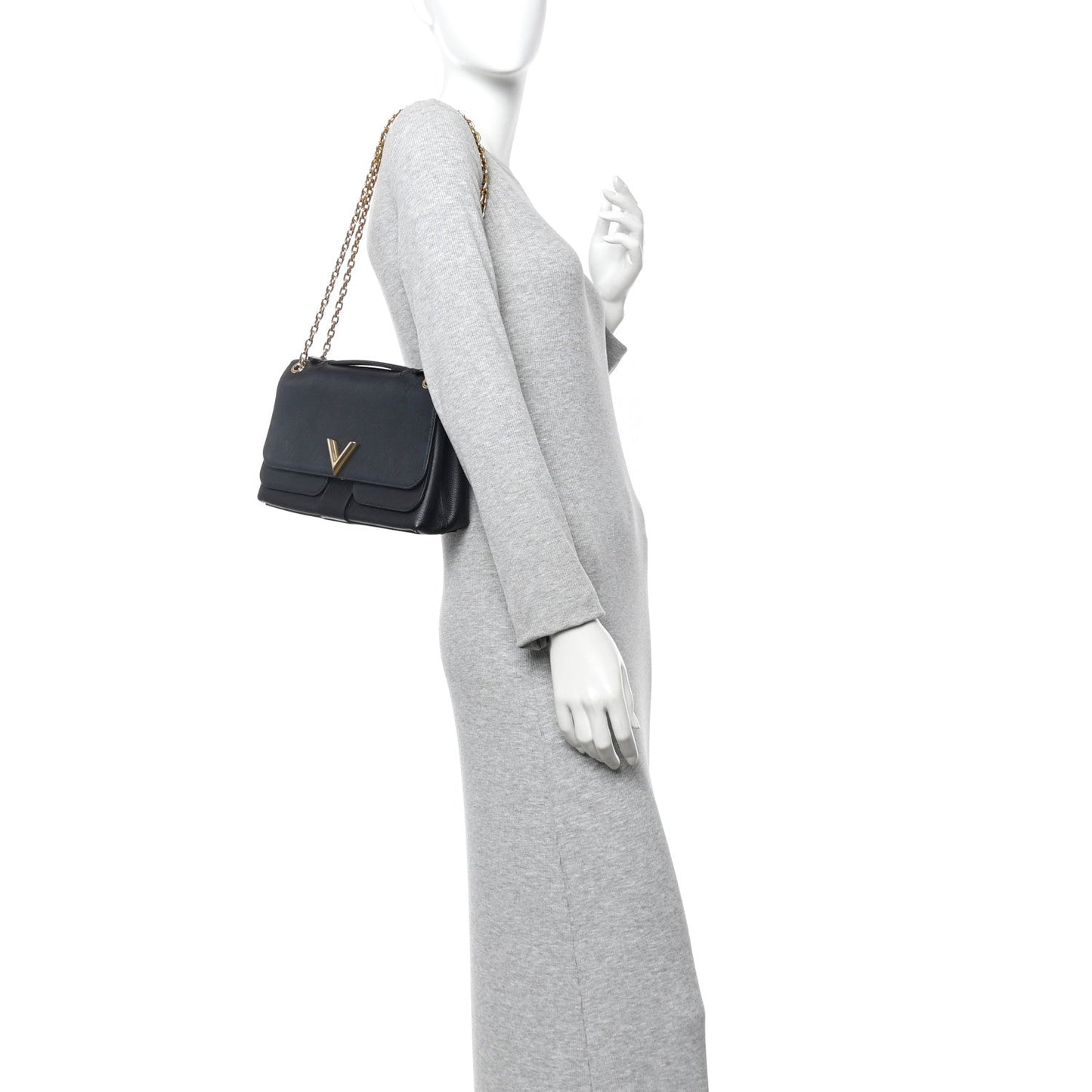 Monogram Cuir Plume Ecume Very Chain Bag Black