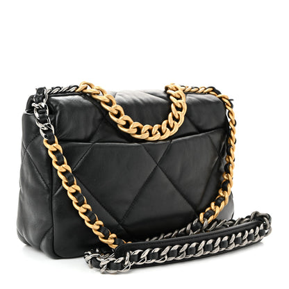 Lambskin Quilted Medium Chanel 19 Flap Black