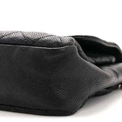 Caviar Quilted Medium Simply CC Flap Black