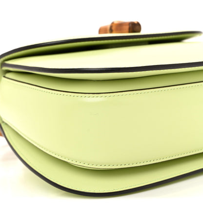 Boarded Dyana Lux Calfskin Web Small Bamboo 1947 Top Handle Bag Light Green
