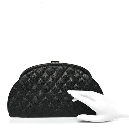 Caviar Quilted Timeless Clutch Black