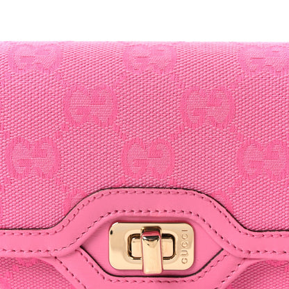 GG Monogram Scratch Lux Calfskin Mini Luce Shoulder Bag Blossom Rose Dark Blossom