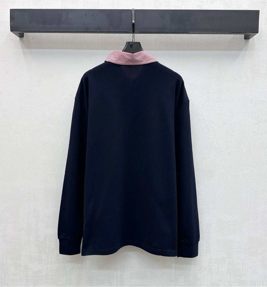 Miu SS26 Piqué Oversize Polo Shirt Navy Blue Cotton 350370