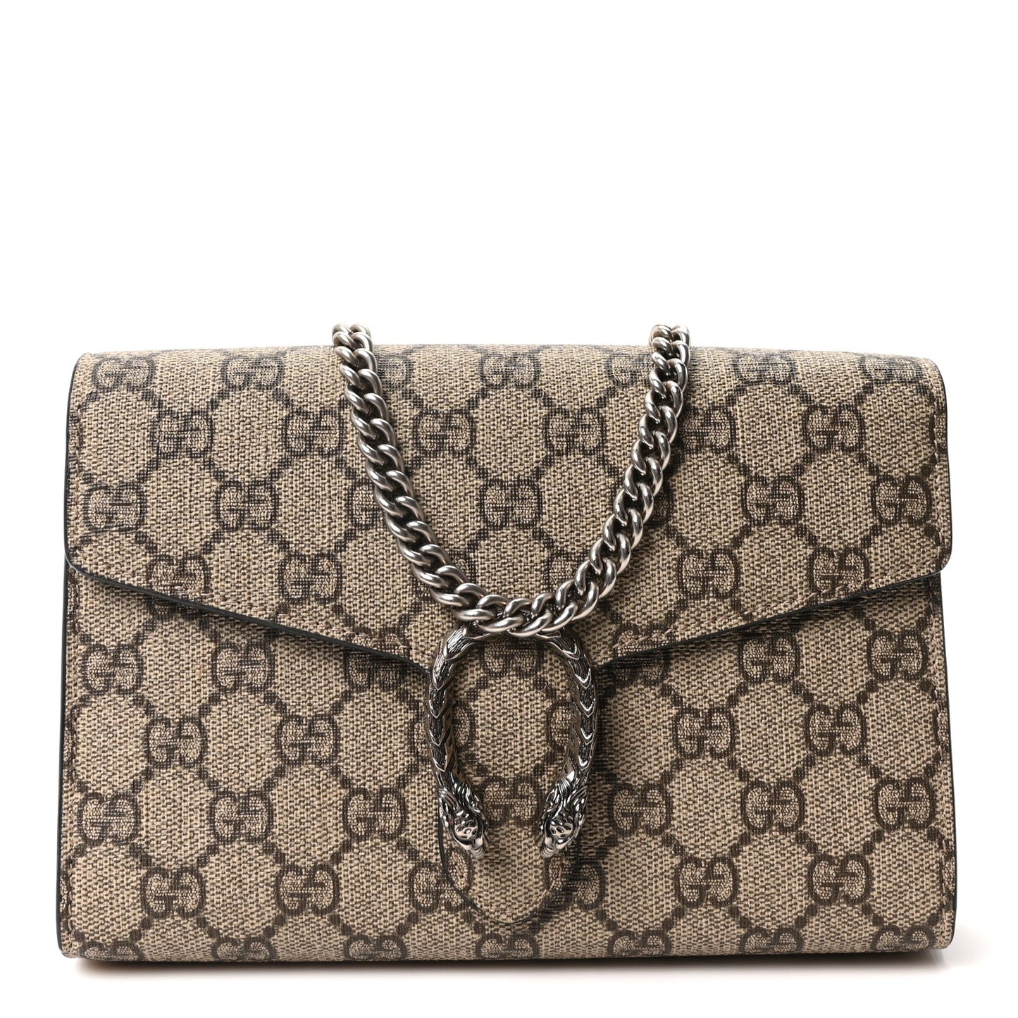 GG Supreme Monogram Mini Dionysus Chain Wallet Beige Black