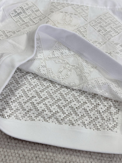 CC 25 Appliqué Short Sleeves T-shirt White Cotton