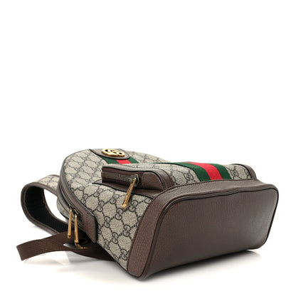 GG Supreme Monogram Calfskin Web Small Ophidia Day Backpack Beige Ebony New Acero