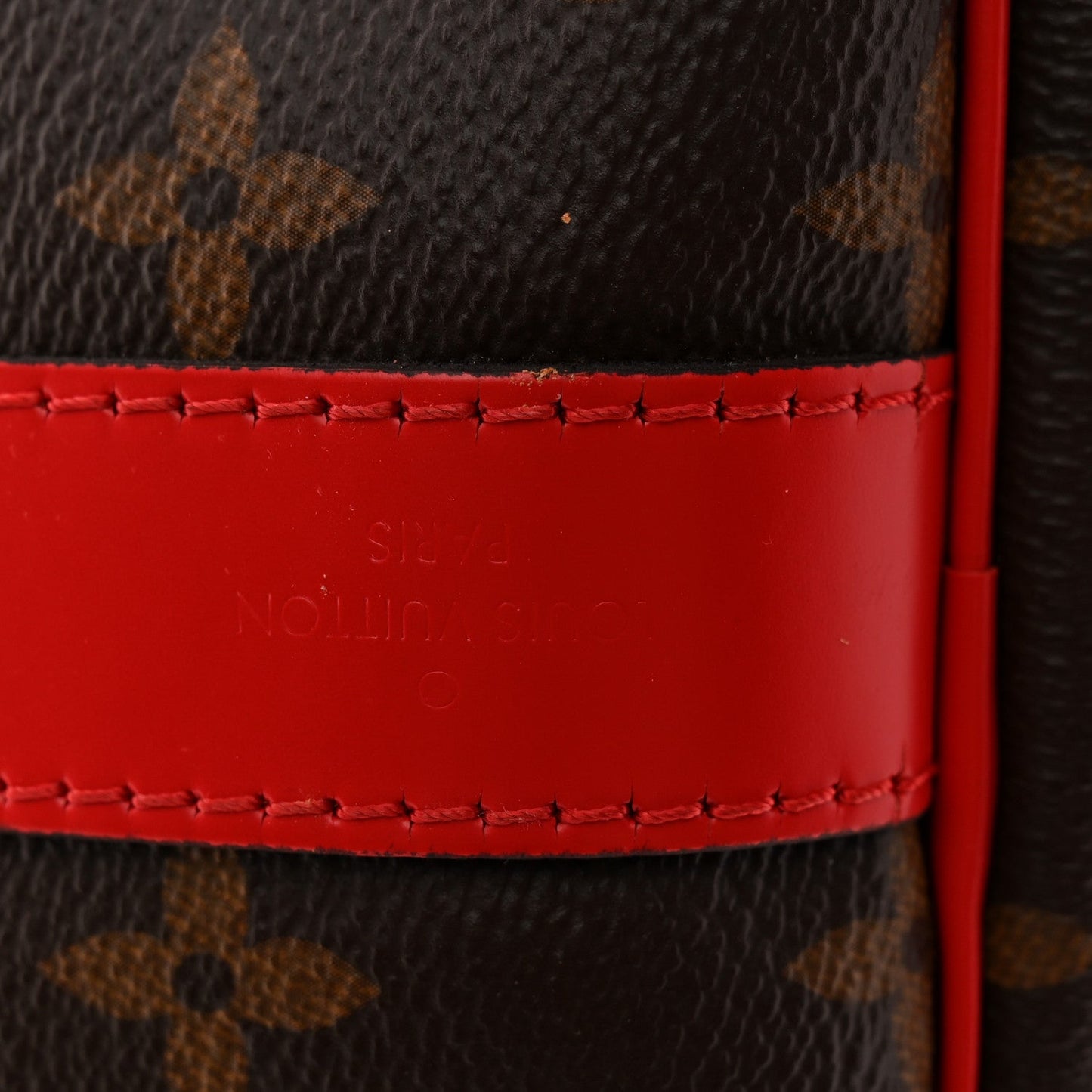 Calfskin Monogram Keepall Bandouliere 50 Coquelicot