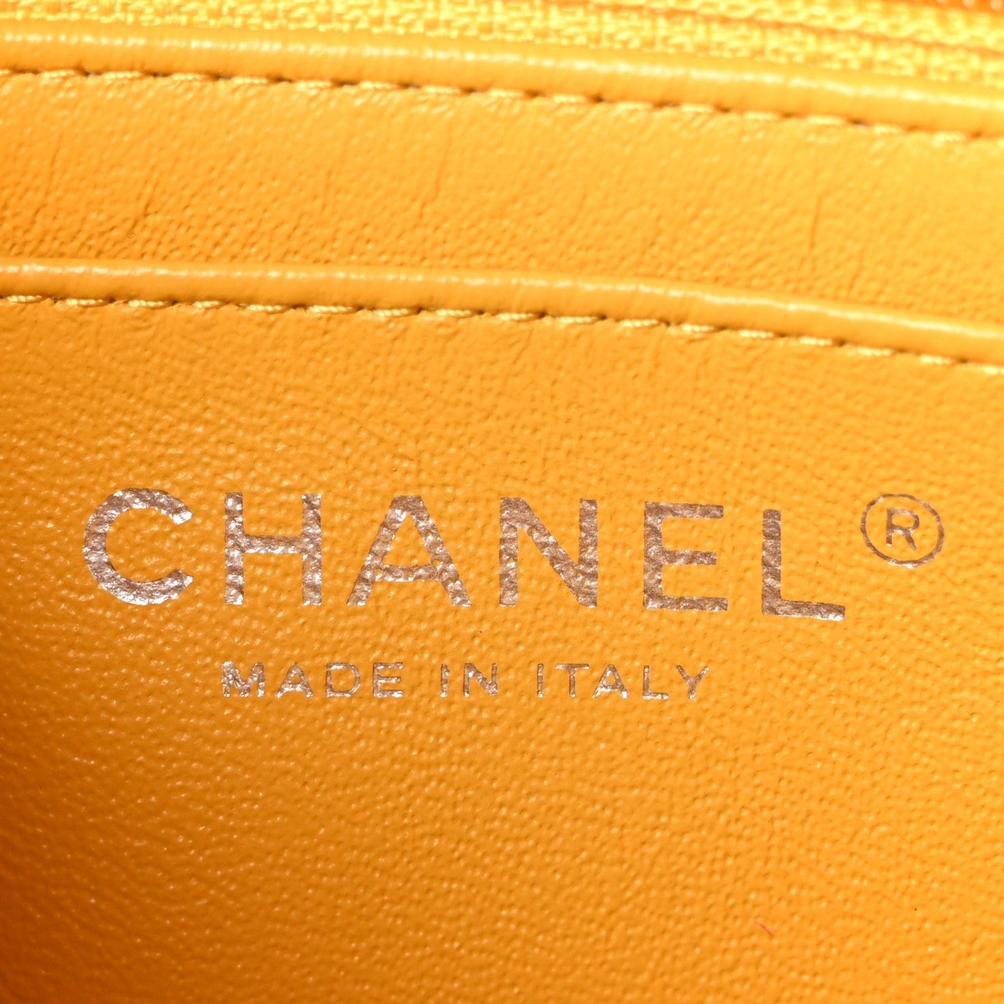 Lambskin Quilted Mini Rectangular Flap Yellow