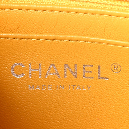Lambskin Quilted Mini Rectangular Flap Yellow
