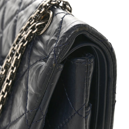 Aged Calfskin Quilted 2.55 Reissue 227 Flap Dark Blue
