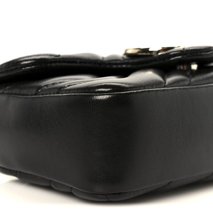 Lambskin Matelasse Mini GG Marmont Shoulder Bag Black