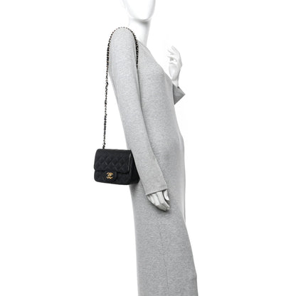 Caviar Quilted Mini Square Flap Black
