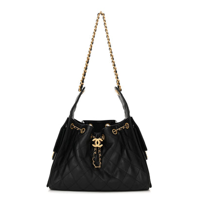 Caviar Quilted Small Chanel 25 Handbag Black
