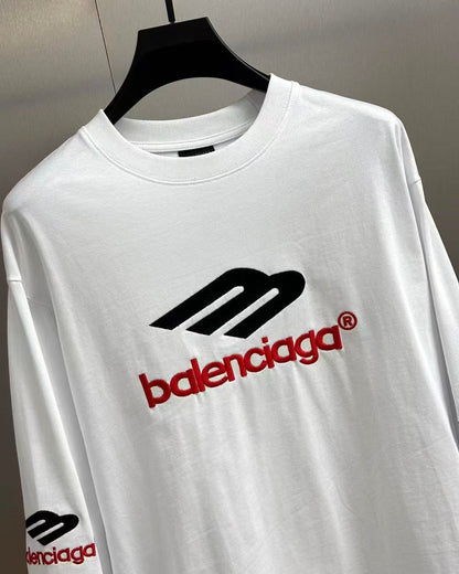 Balenciaga 3B Sports Icon Oversized Long Sleeve T-Shirt Cotton