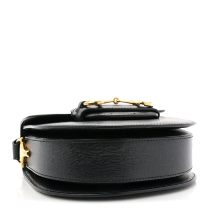 Azalea Calfskin Mini Horsebit 1955 Rounded Shoulder Bag Black