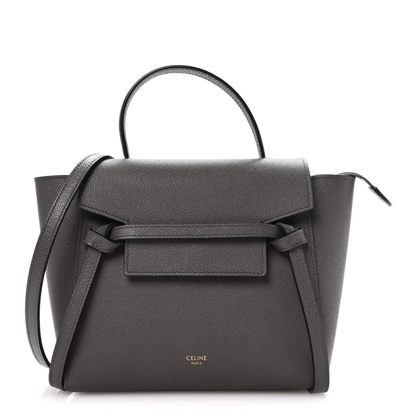 Grained Calfskin Nano Belt Bag Grey