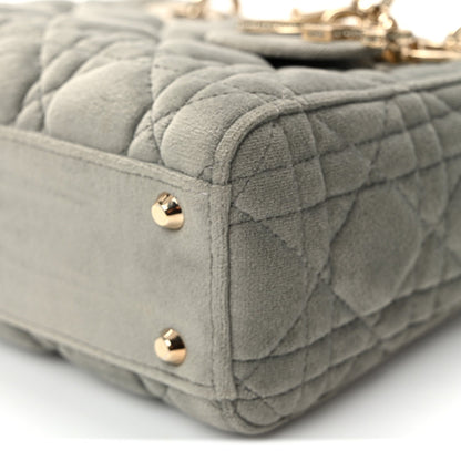 Velvet Mini Lady Dior Gray