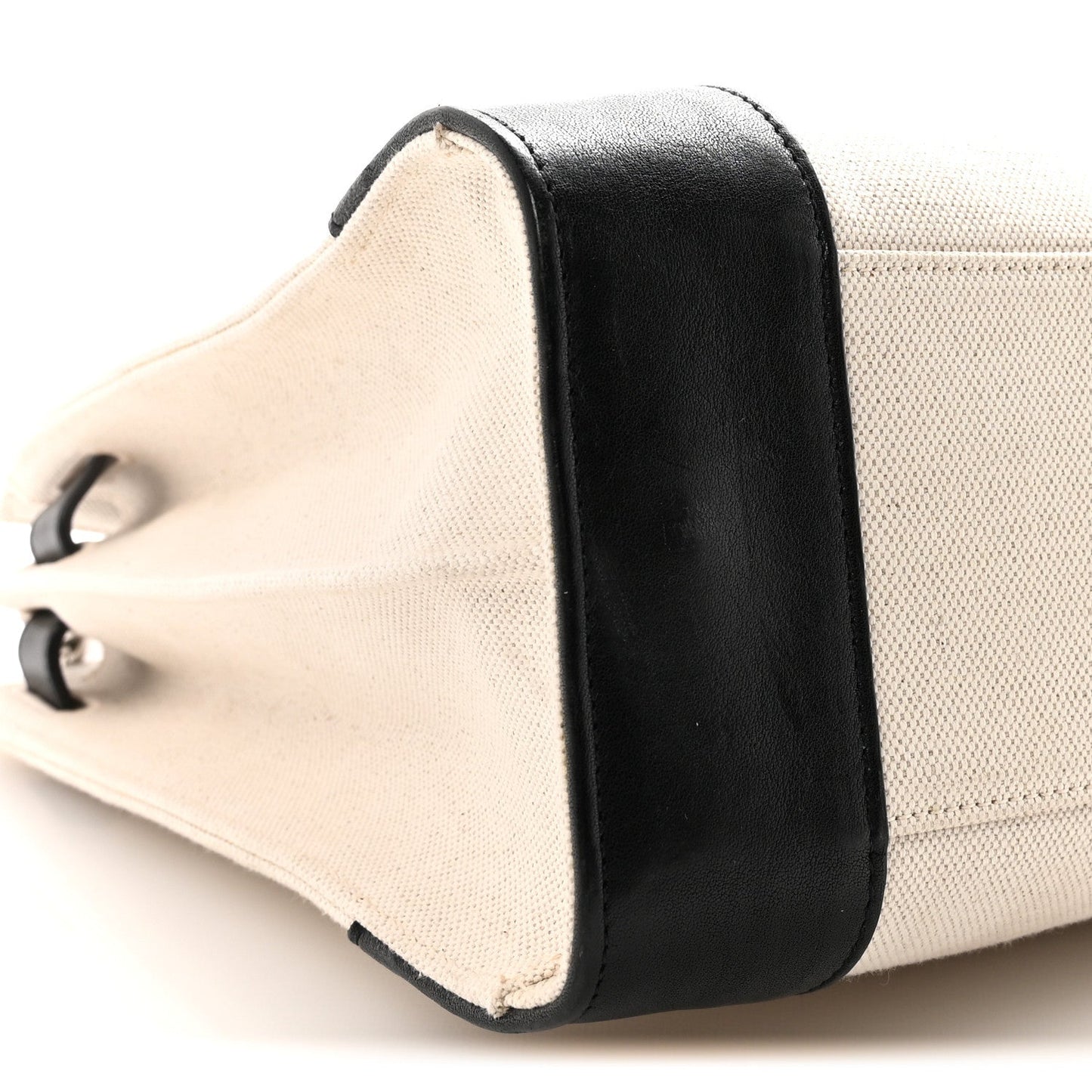 Canvas Calfskin Large Thin Sac De Jour Naturel Black