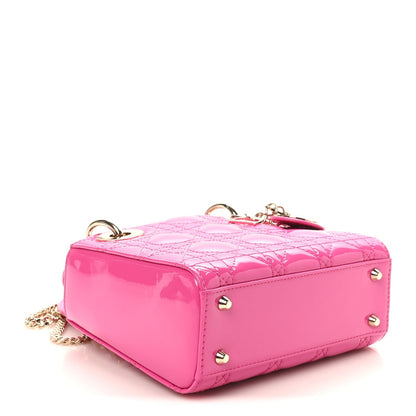 Patent Cannage Mini Lady Dior Pink