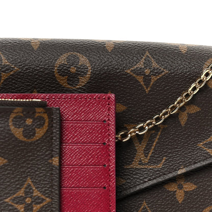 Monogram Pochette Felicie Chain Wallet Fuchsia