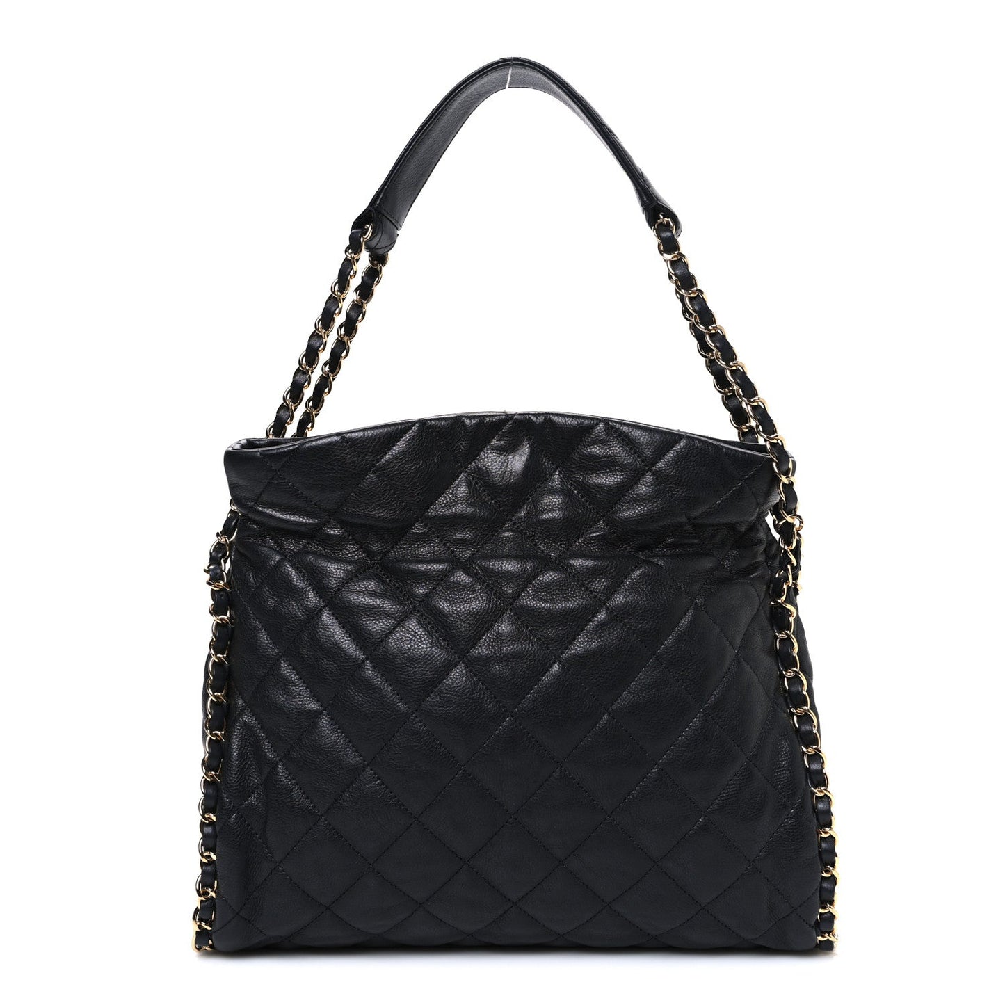 Calfskin Quilted Medium Chain Me Hobo Black