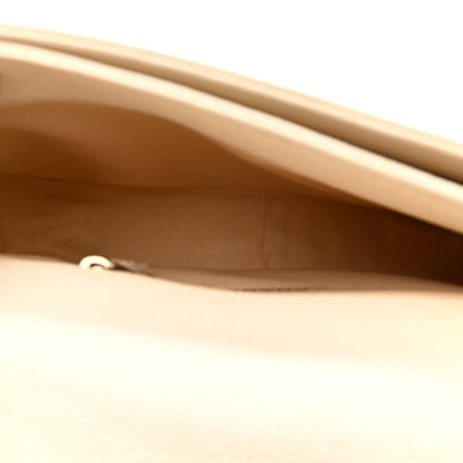 Grained Calfskin Quilted Small Cuba Top Handle Flap White