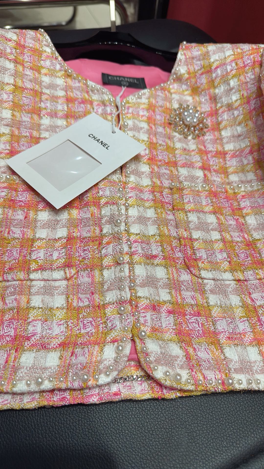 CC 25 Short Jacket Stripped Pink Yellow Cotton Coat