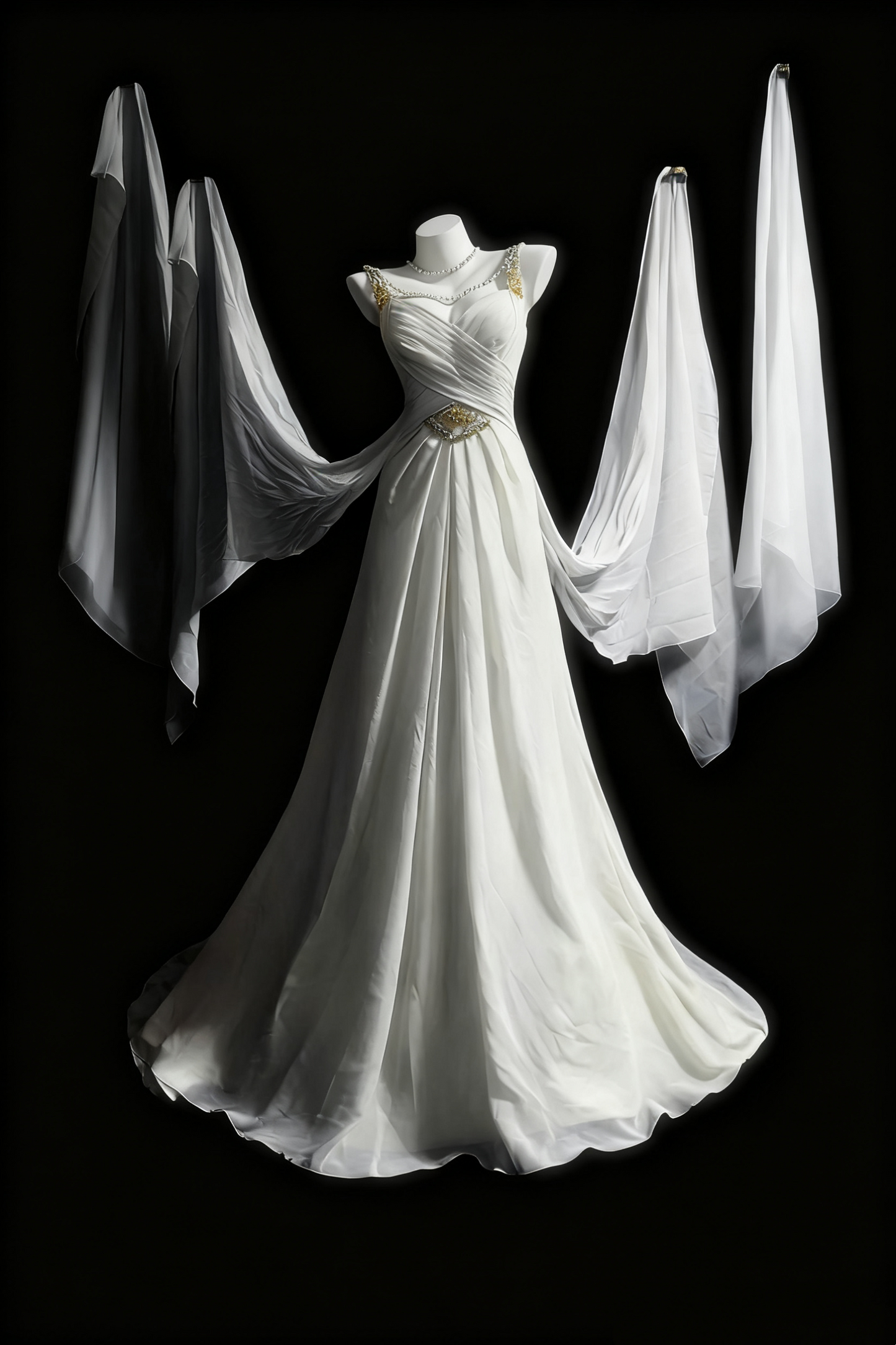 formaldressy-White Elegant Long Tulle Wedding Dress For Brides gh6284