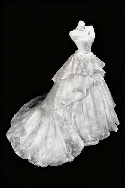 formaldressy-White, Gorgeous, And Exquisite Lace Long Wedding Dress gh6281