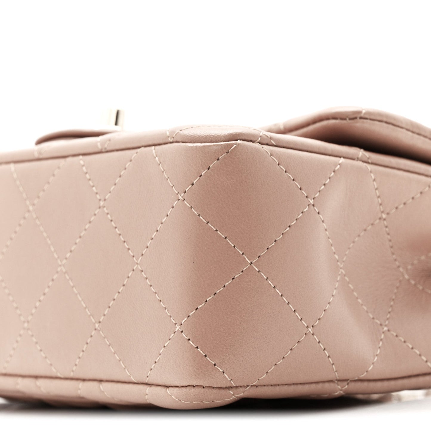 Lambskin Quilted Mini Rectangular Flap Brown