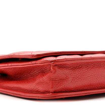 Caviar Quilted Wallet On Chain WOC Red