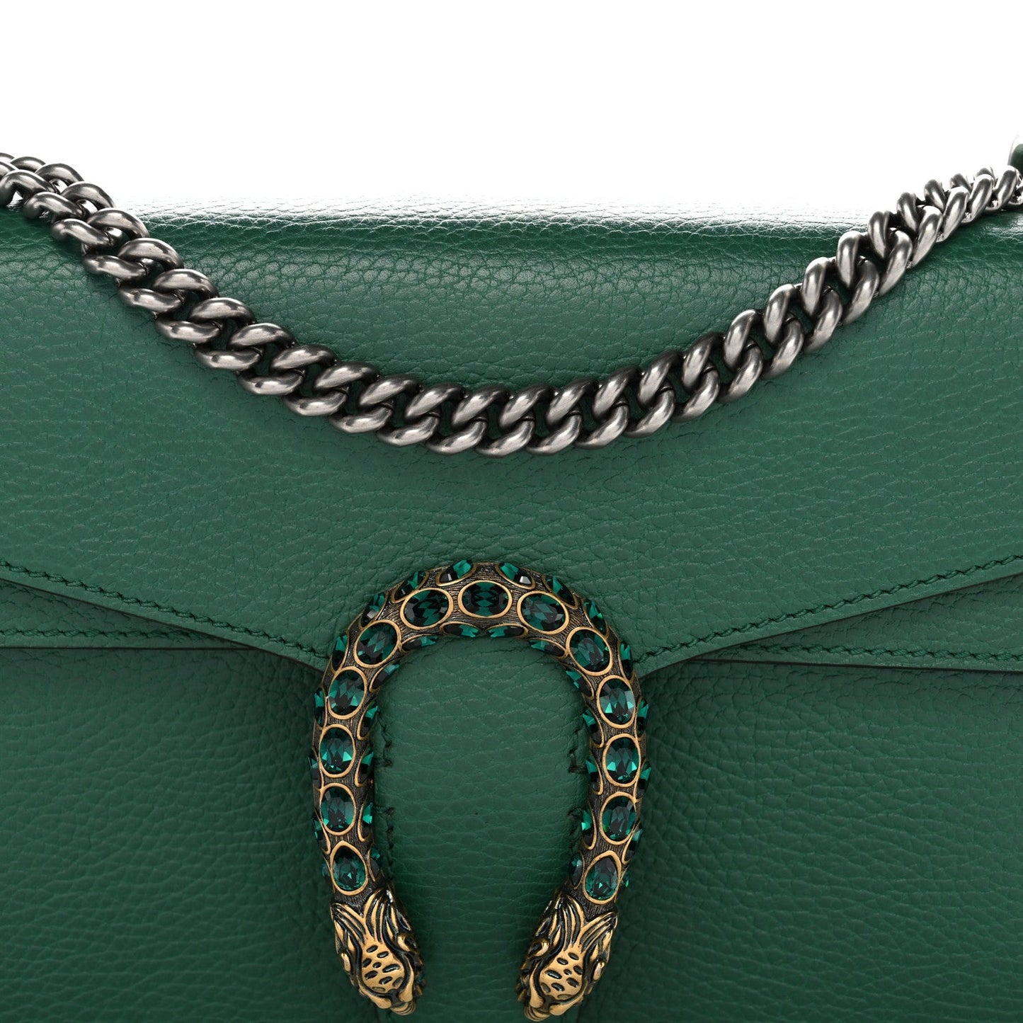 Pebbled Calfskin Small Dionysus Shoulder Bag Emerald