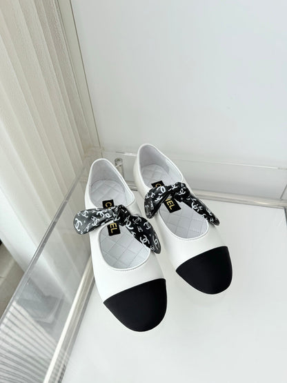 Chanel 26 Double C Heel Pump With Silk Ribbon White Lambskin 597334