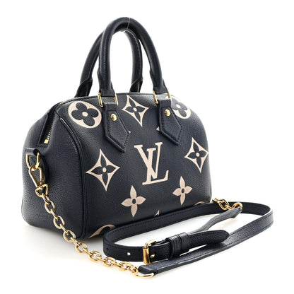 Empreinte Monogram Giant Speedy Bandouliere 20 Navy Creme